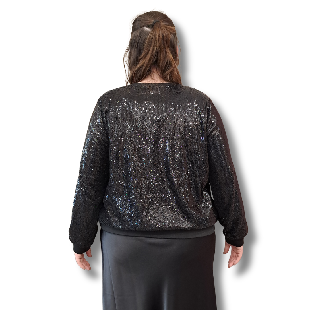 Virtuelle - Sequin Bomber Jacket - Back View