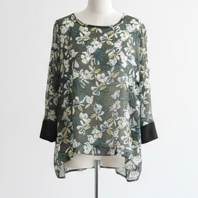 Whitemouse - Sheer Floral Top - Front View