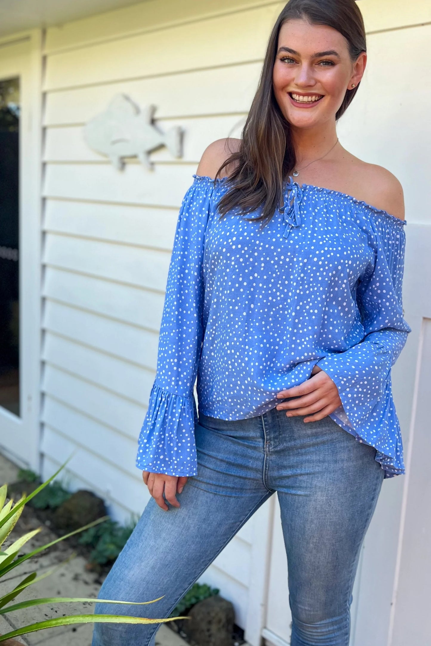 Bijou The Label Bella Top Blue Polka Dot