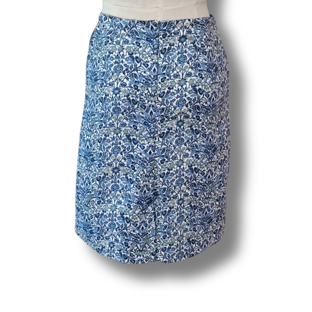 Scintilla - Floral Blue Print Skirt - Size 10