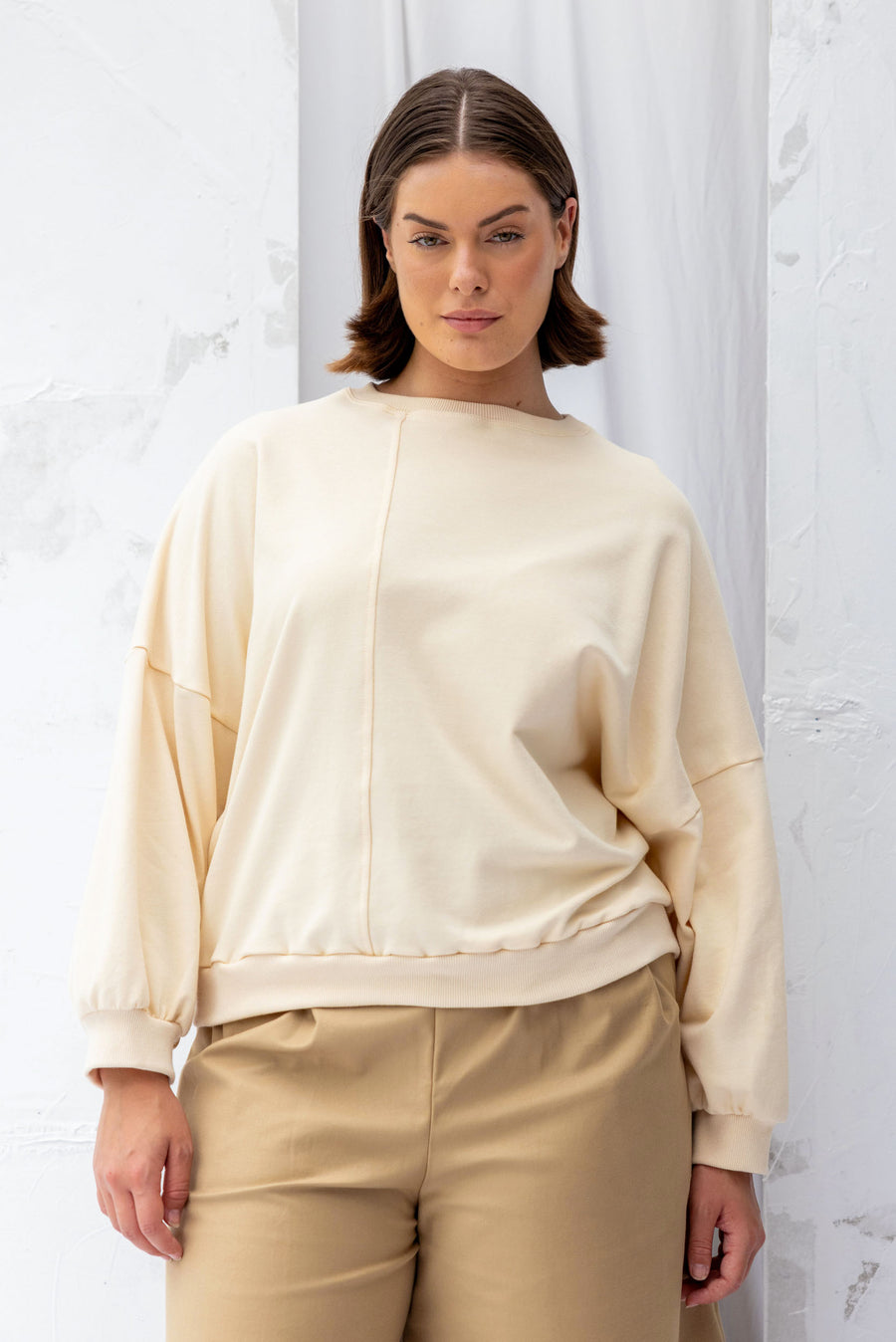 ReCreate - Around Sweatshirt In Natural- Size XL