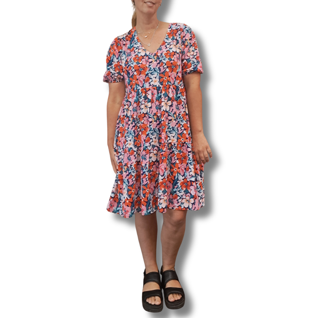 Addison - Tiered Floral Dress - Size 14 - BNWT - Front