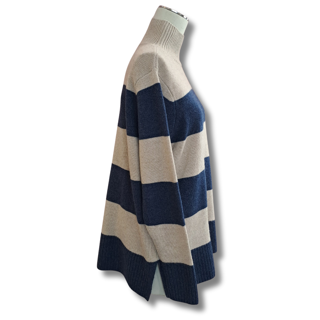 Aleger - Cashmere Blend Striped Jumper - Size S - Side