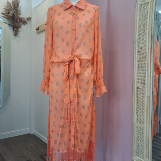 Amaya - Orange Tassel Dress