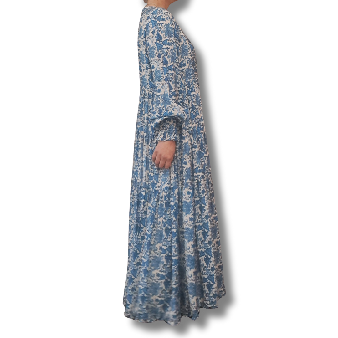 Amaya - Tiered Paisley Maxi Dress - Side View