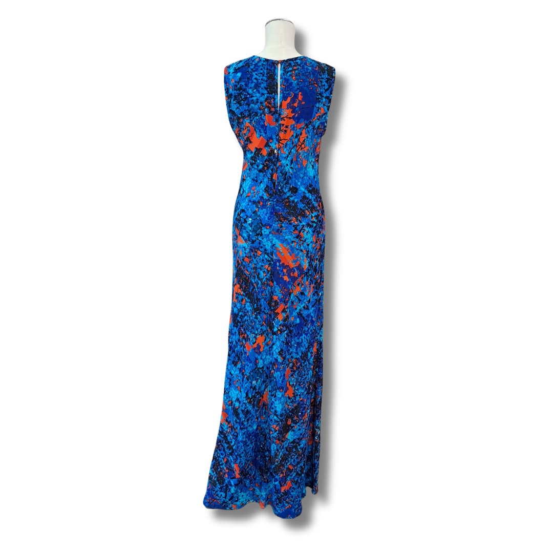 Andrea Moore - Printed Silk Maxi Dress - Back View
