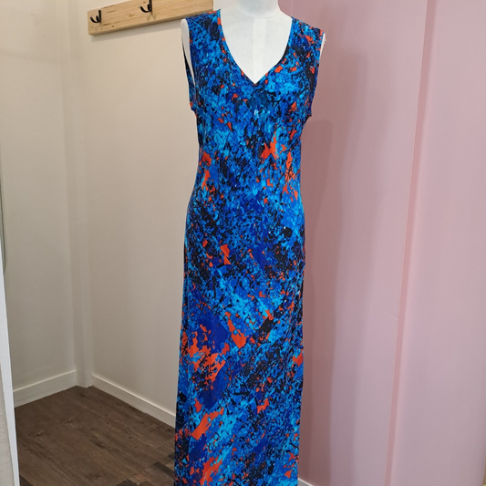 Andrea Moore - Printed Silk Maxi Dress - Size 12