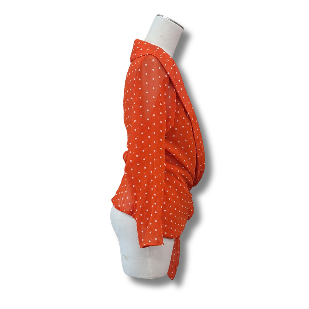 Annah Stretton - Spotty Wrap Top - Side View