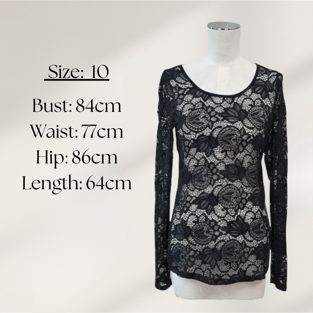 Anyone's Daughter - Texture Top - Size 10 - Size Chart
