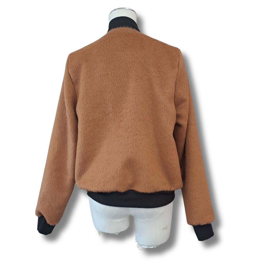 Artstori by Amy - Teddy Bomber Jacket - Size M - Back