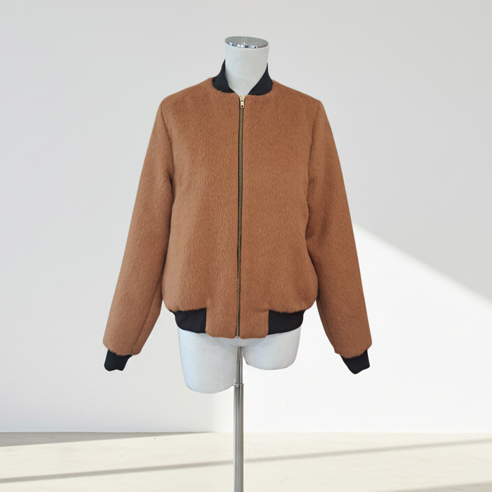 Artstori by Amy - Teddy Bomber Jacket - Size M - Front