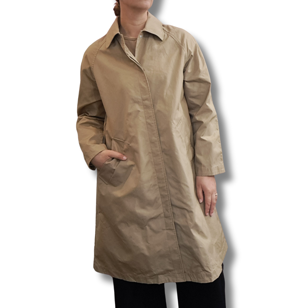 Assembly Label - Tan Cotton Coat - Size XS - Front