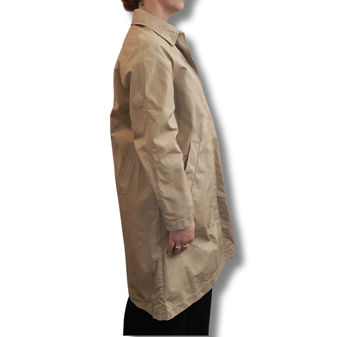 Assembly Label - Tan Cotton Coat - Size XS - Side
