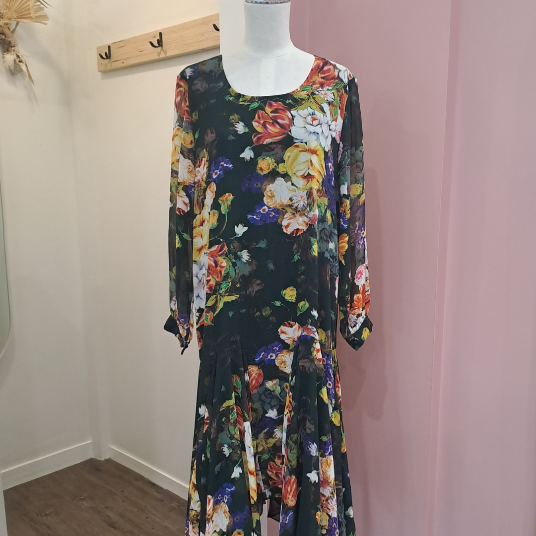 Augustine - Floral Midi Dress - Size S
