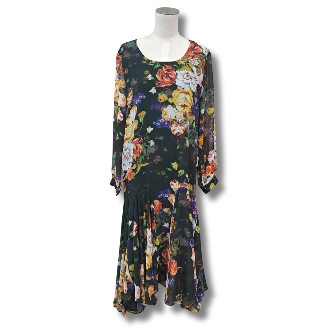 Augustine - Floral Midi Dress - Size S - Front
