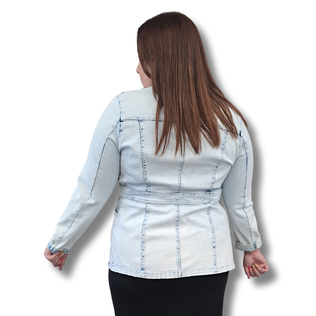 Augustine - Gabriel Denim Blazer - Back View
