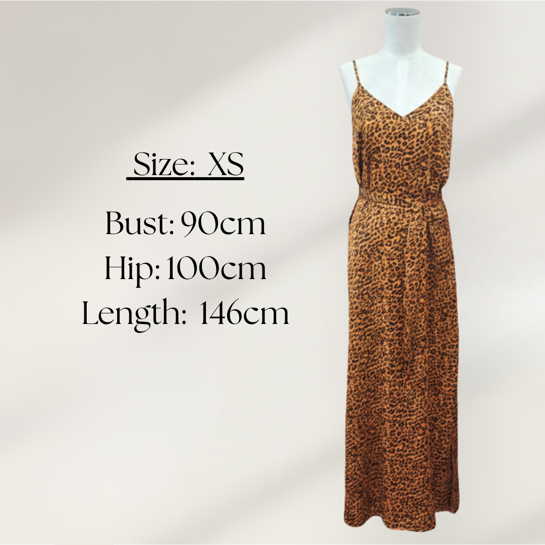 Augustine - Leopard Slip Dress - Size XS - Size Chart