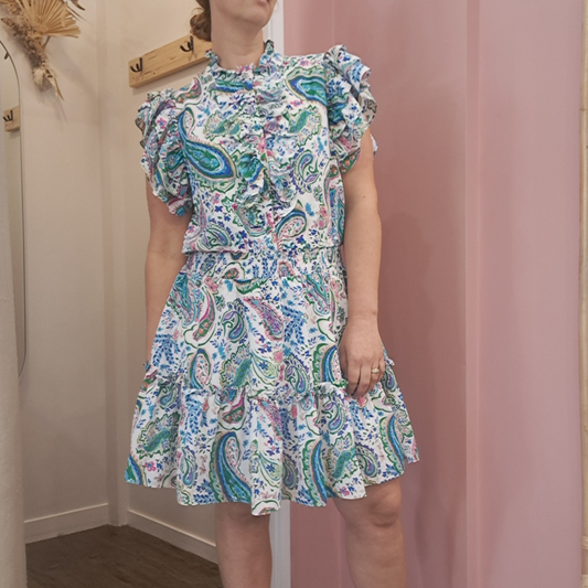 Augustine - Paisley Mini Dress - Size L