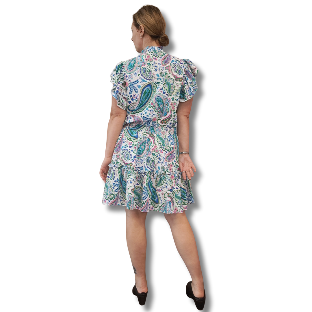 Augustine - Paisley Mini Dress - Size L - Back