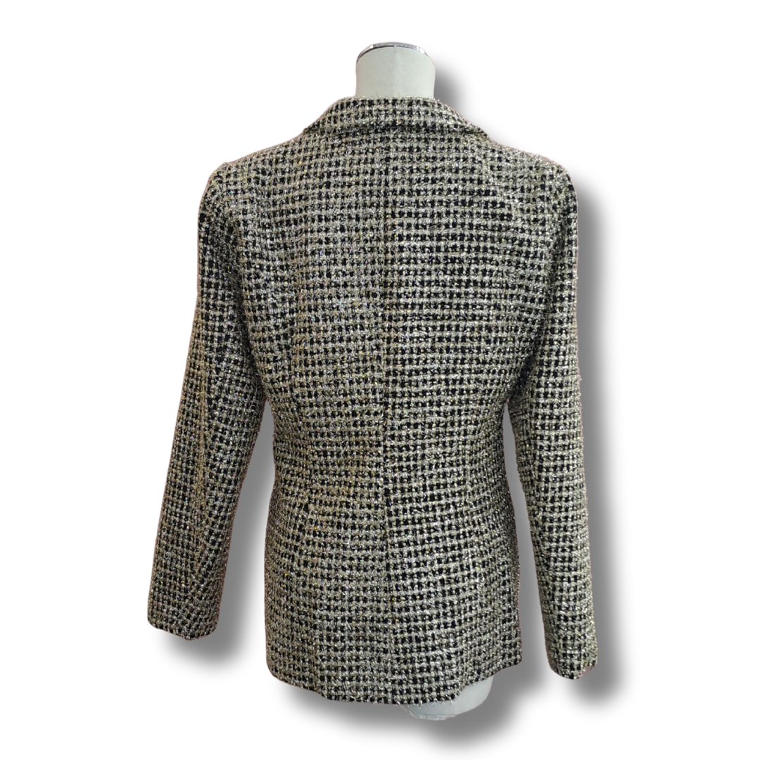 Augustine - Woven Gold Blazer - Back View