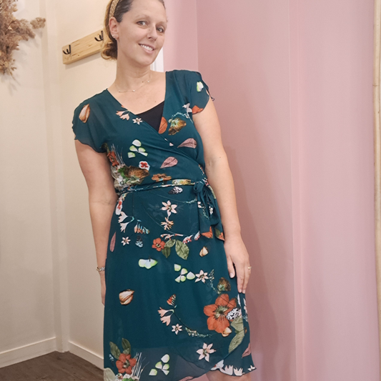 Bettie Monroe - Champagne Wrap Dress - Size M