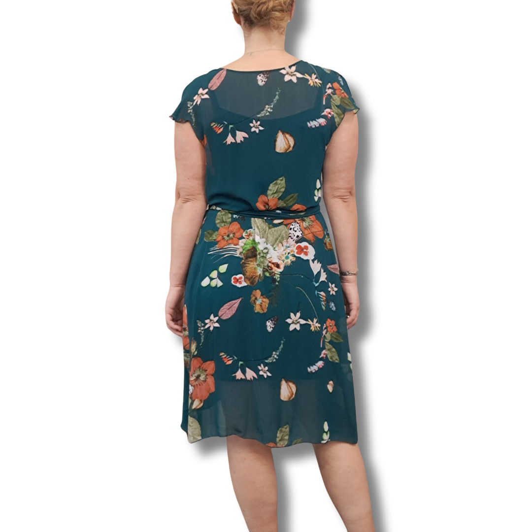 Bettie Monroe - Champagne Wrap Dress - Size M - Back