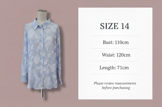 Betty Basics - Lace Stripe Shirt - Size 14 - Size Guide