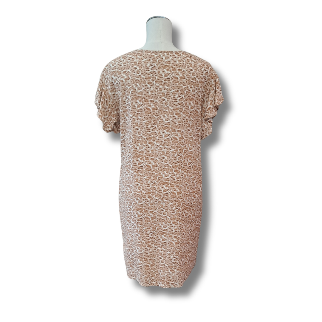 Betty Basics - Linen / Viscose Leopard Print Dress - Back View
