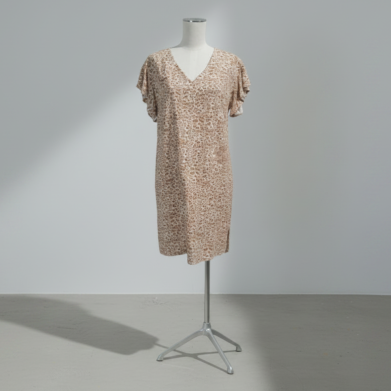 Betty Basics - Linen / Viscose Leopard Print Dress - Size 8