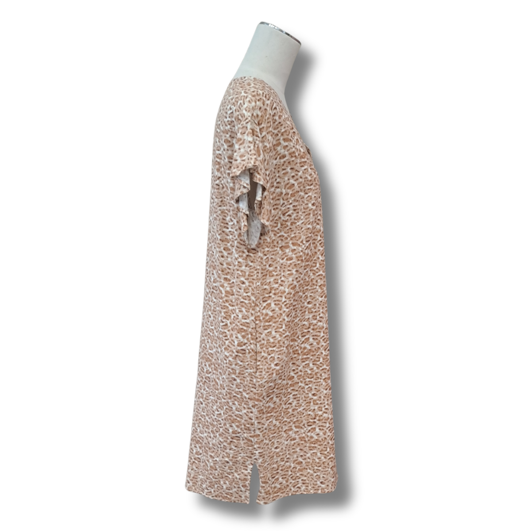 Betty Basics - Linen / Viscose Leopard Print Dress - Side View