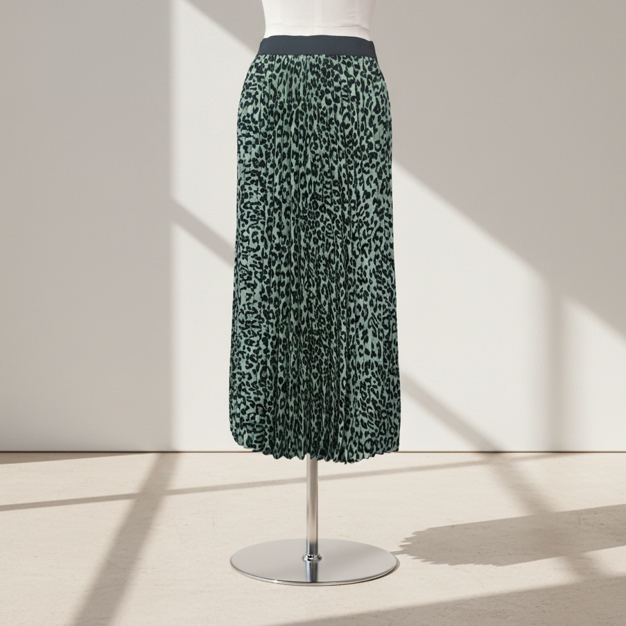 Billie The Label - Leopard Pleat Skirt - Size 10