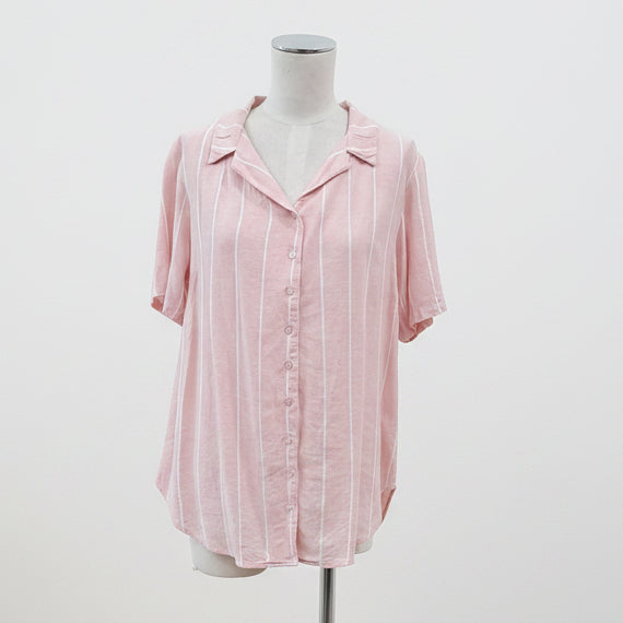 Blak - Stripe Linen Shirt - Size 8
