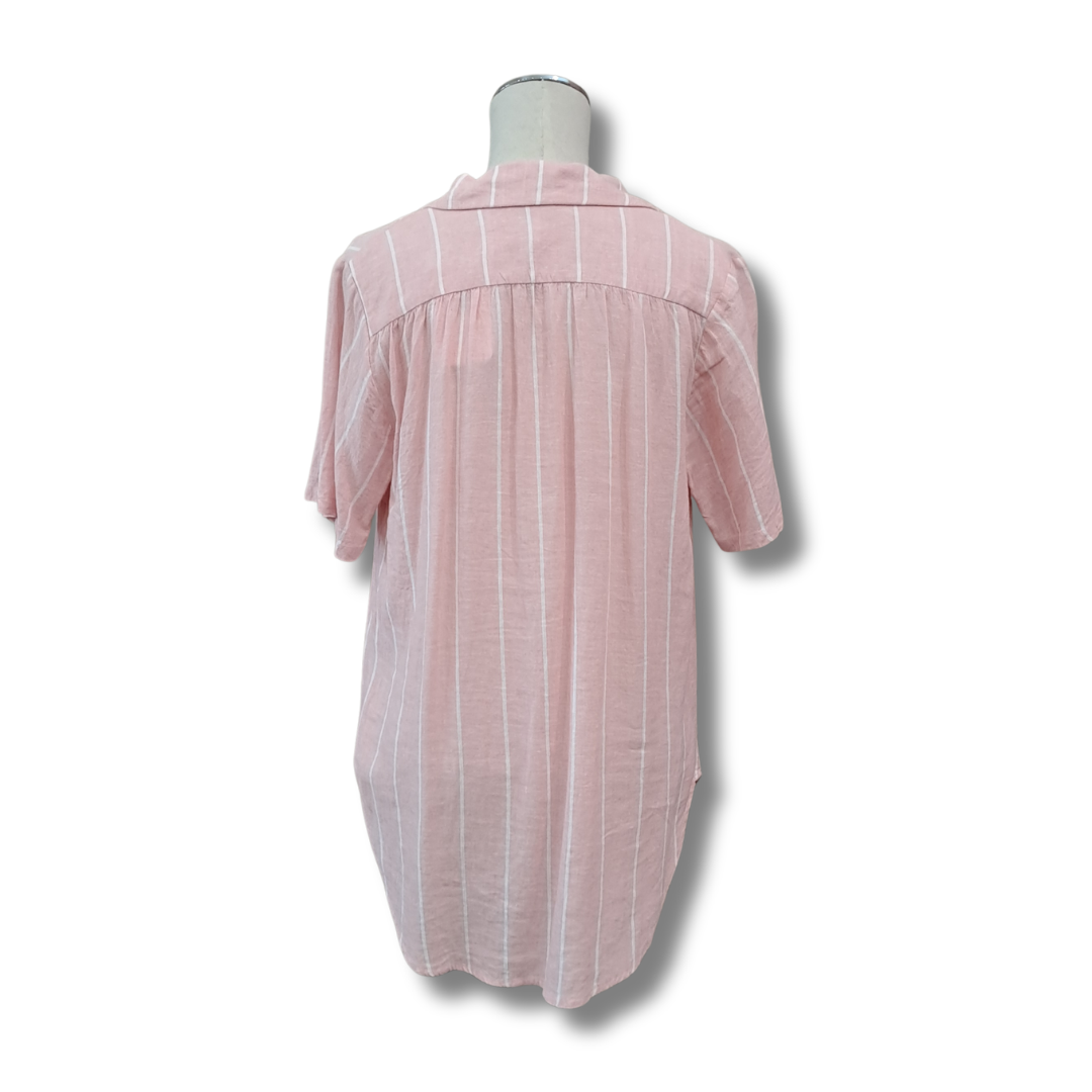 Blak - Stripe Linen Shirt - Size 8 - Back