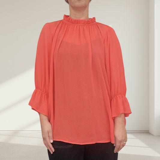 Blank Space - Sheer High Neck Top - Size XL - Front