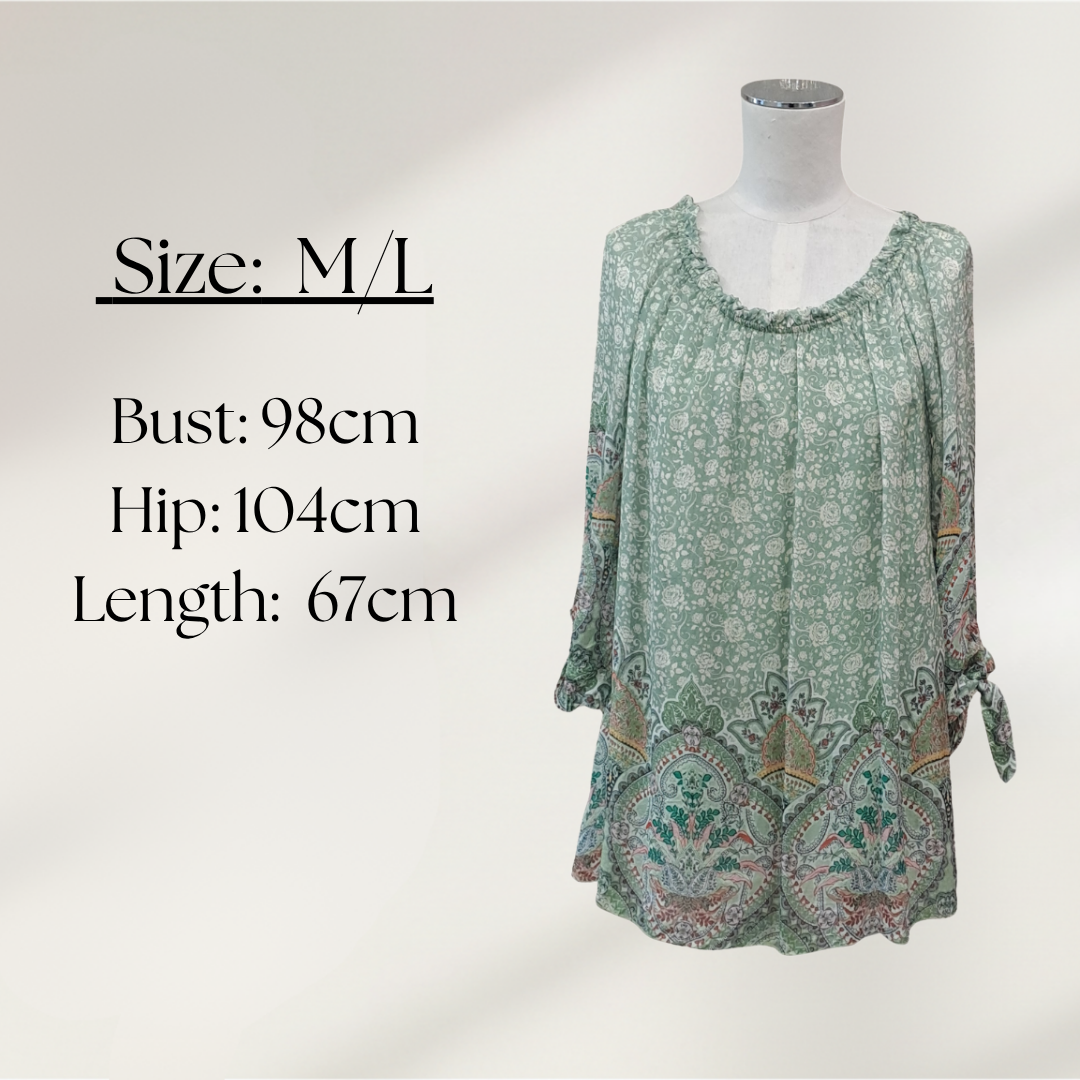 Blue Paris - Florence Silk Blend Top - Size M/L - Size Chart