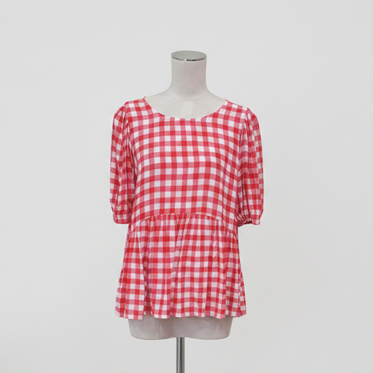 Briarwood - Pink / Red Check Top - Size M
