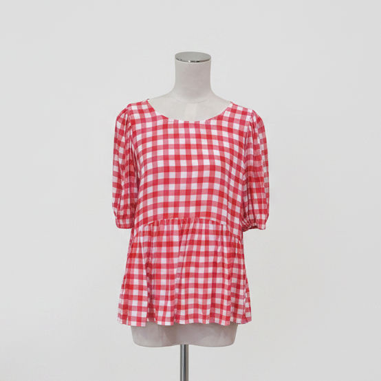 Briarwood - Pink / Red Check Top - Size M