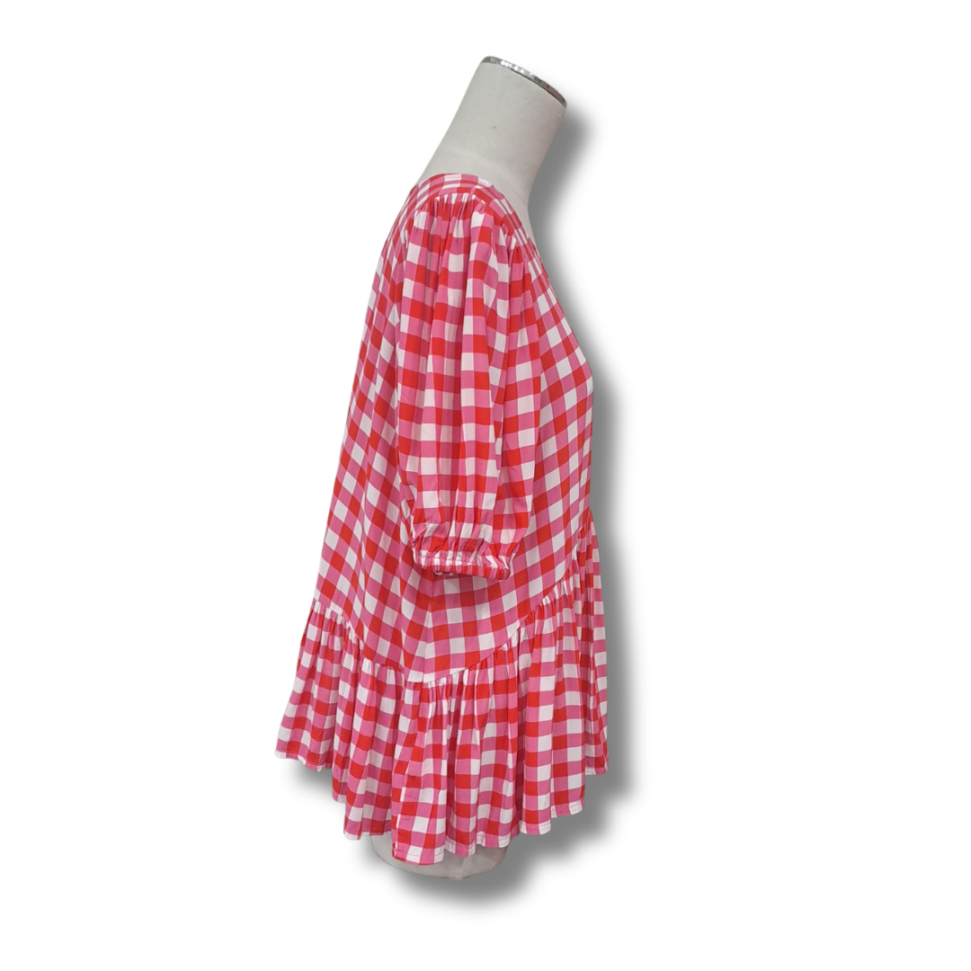 Briarwood - Pink / Red Check Top - Size M - Side