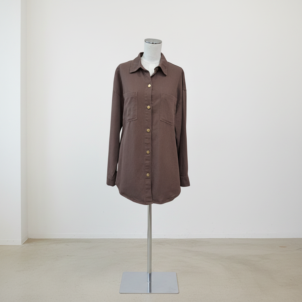 By Frankie - Truffle Denim Shacket - Size L