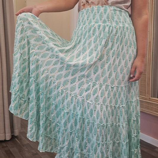 Caju - Tiered Maxi Skirt - Size XL