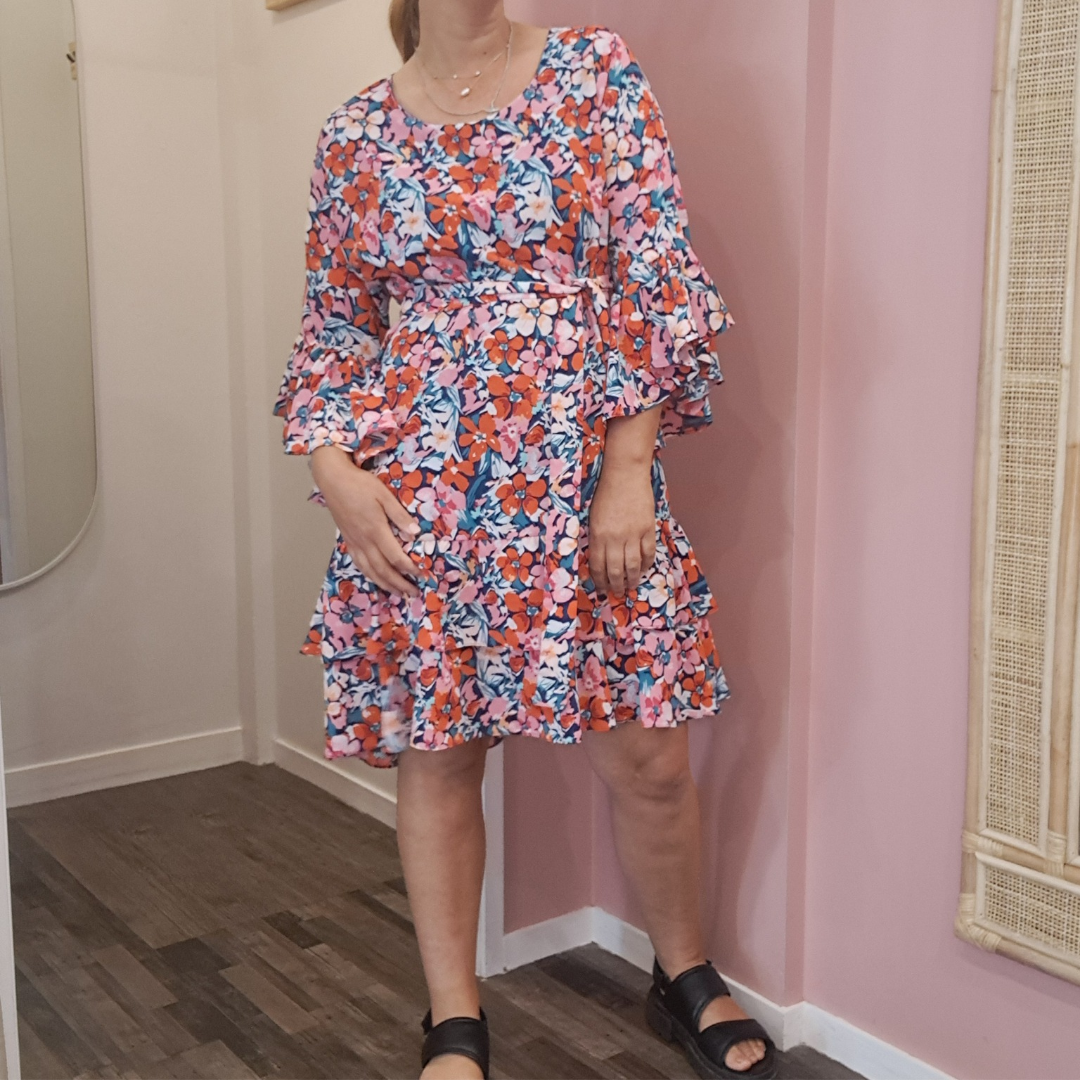 Charlo - Floral Midi Dress - Size 14