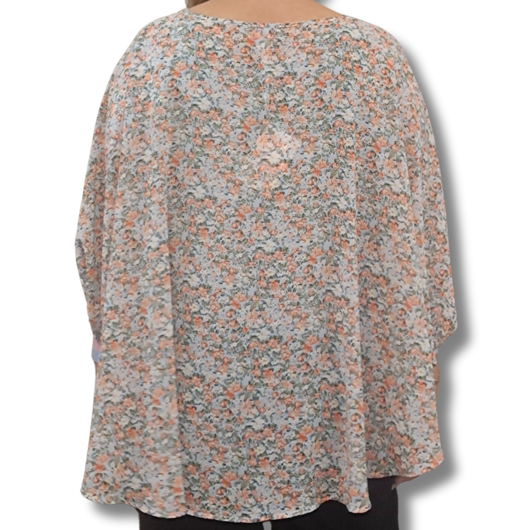 Charlo - Sheer Floral Top - One Size - Back