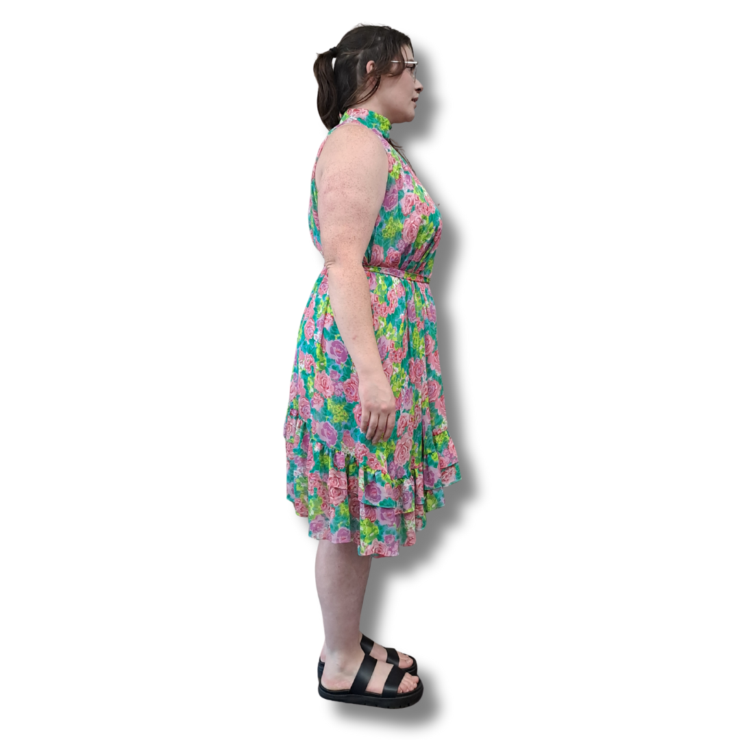 Charlo - Tiered Floral Dress - Side View