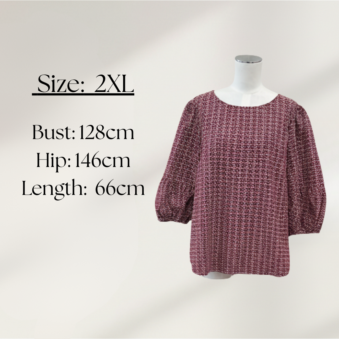 Dressed - Cotton Print Top - Size 2XL - Size Chart