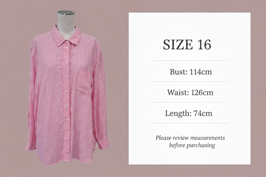 Country Road - Organic French Linen Shirt - Size 16 - Size Chart