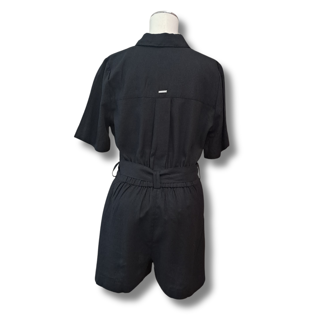 D-Luxe - Linen Blend Romper - Size S - Back