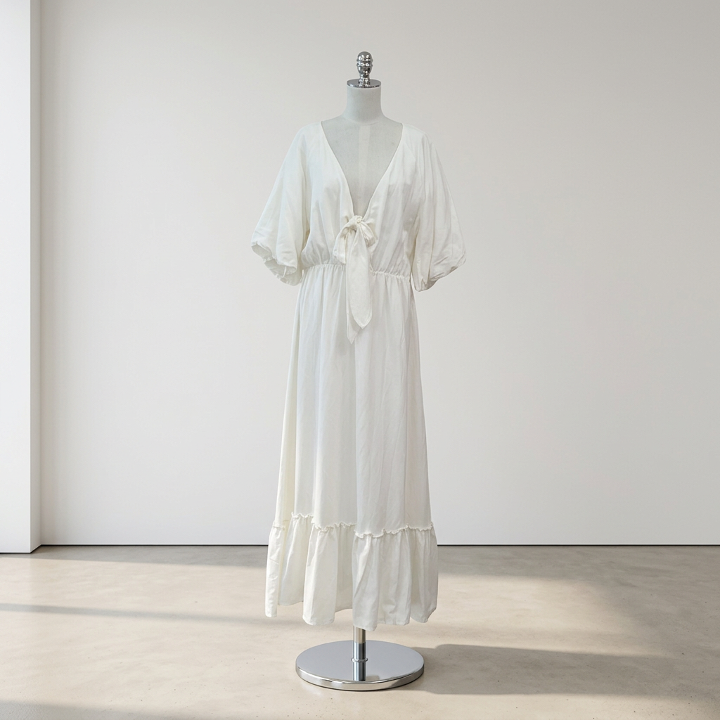 Dani Marie - Tara Tie Front Dress, White - Size 18 - BNWT