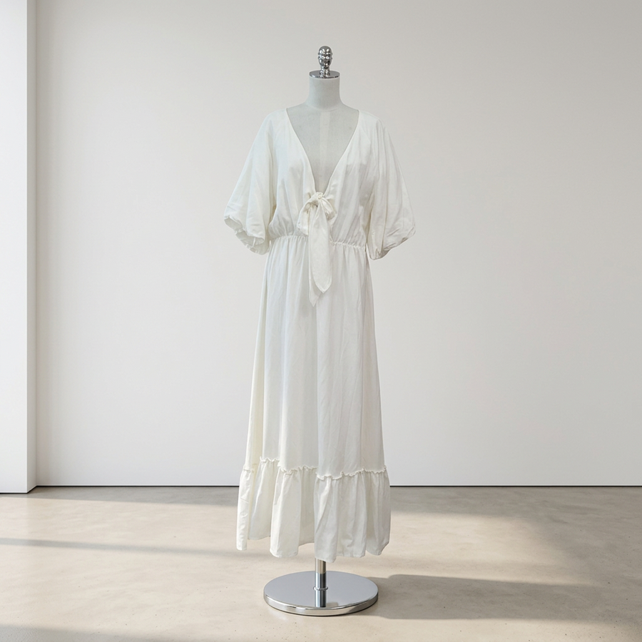 Dani Marie - Tara Tie Front Dress, White - Size 18 - BNWT