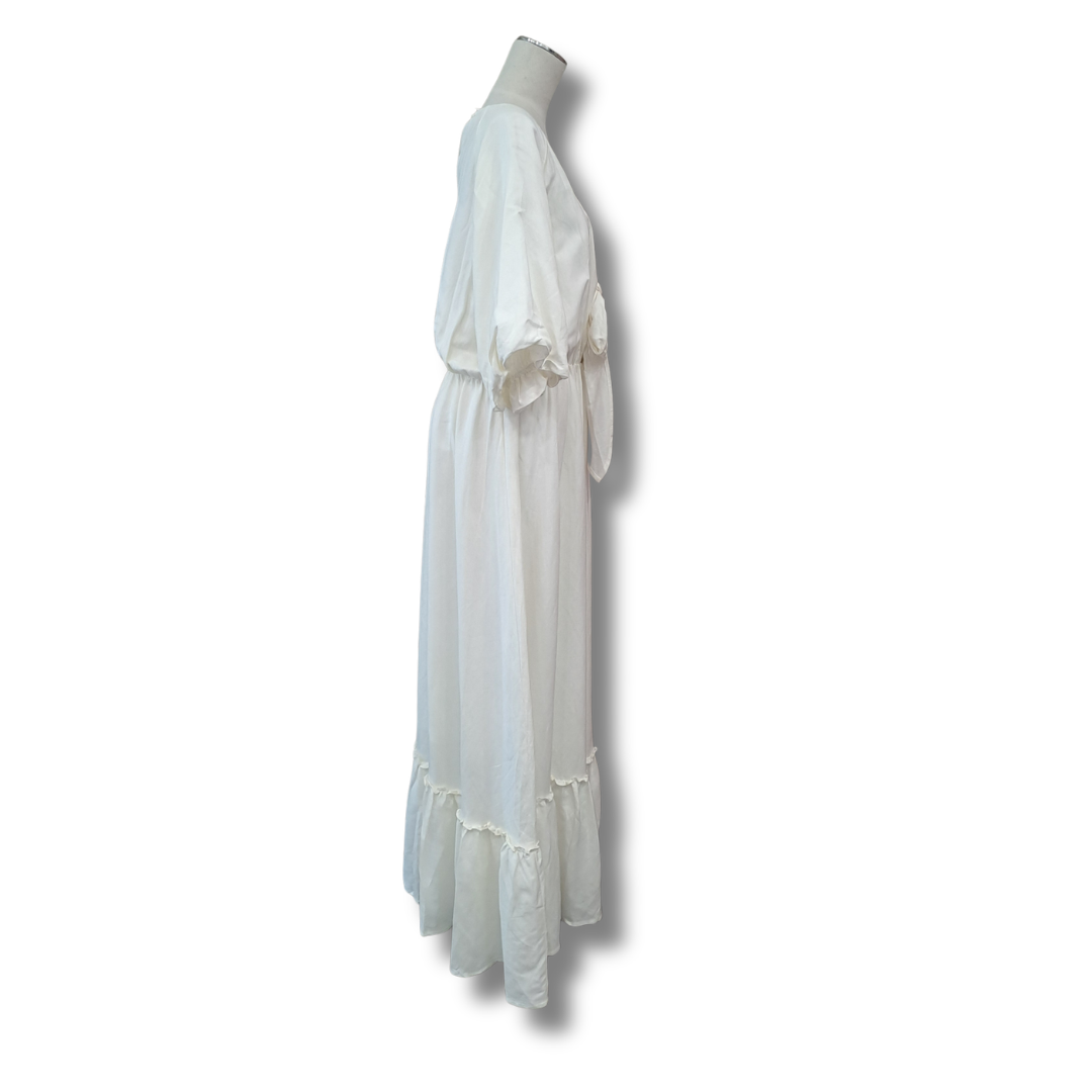 Dani Marie - Tara Tie Front Dress, White - Size 18 - BNWT - Side