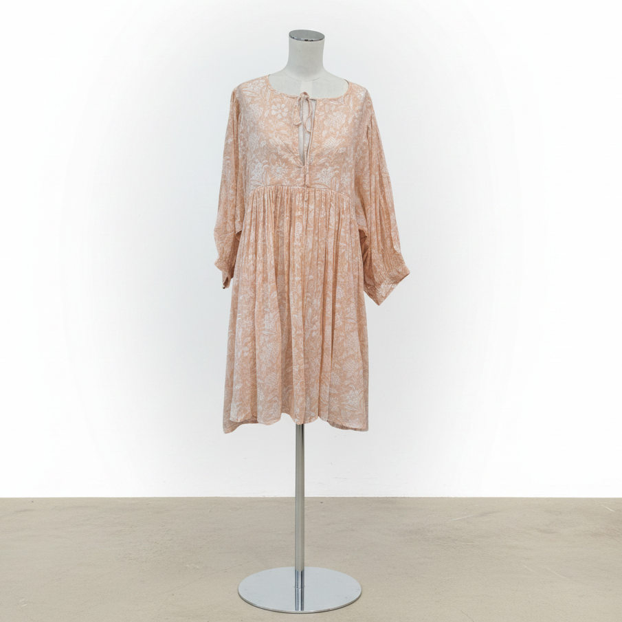 Daughters Of India - Kyra Mini Dress Apricot- Size 2XL